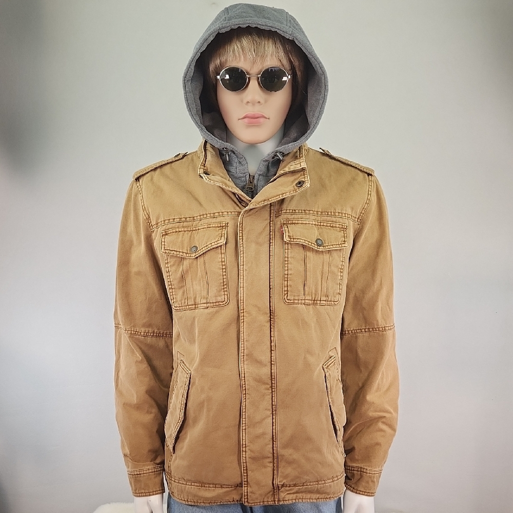 Levis Red Tag Mens Sherpa-lined Two Pocket Hooded Trucker Jacket XL GUC